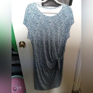 Blue floral dress knee length